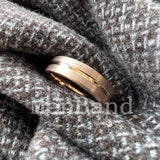 Flat Brushed Polishing Center Groove 6mm Wedding Engagement Gold Tungsten Rings
