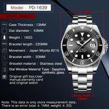 Popular Top Brand Automatic Luxury Sapphire Glass Mechanical Wristwatch Sports Stainless Steel Waterproof Men Watch