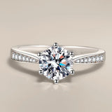 Fine D Colour VVS1 Moissanite 1ct 925 Sterling Silver Solitaire High Quality Ring