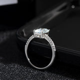 Excellent 1-4carat Radiant Cut VVS1 D Colour Moissanite Silver Engagement Ring
