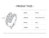 Stunning 925 Sterling Silver Luxury Open Size AAAA Lab Created Diamonds Ring