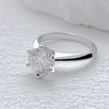 Outstanding 1-5CT VVS1 D Colour Moissanite Diamonds Solitaire Silver Wedding Ring