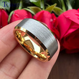 Multicolours Beveled Brushed 6m/8mm Classic Tungsten Wedding Rings for Men Women