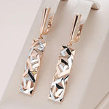 Kinel New Fashion Square Wide Drop Earrings for Women 585 Rose Gold Silver Color Mix Boho Long Earrings Ethnic Retro Jewelry - The Jewellery Supermarket