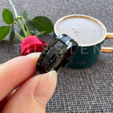 New Arrival 8mm Brick Pattern Brushed Mens Tungsten Carbide Ring - Popular Wedding Jewellery - The Jewellery Supermarket