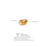 18K Gold Plated Stainless Steel High Quality Texture Geometric Cast Statement Ring