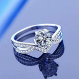 Crown Design 1 Carat Moissanite Diamond 925 Sterling Silver, Women's High Fashion Anniversary Engagement Jewellery