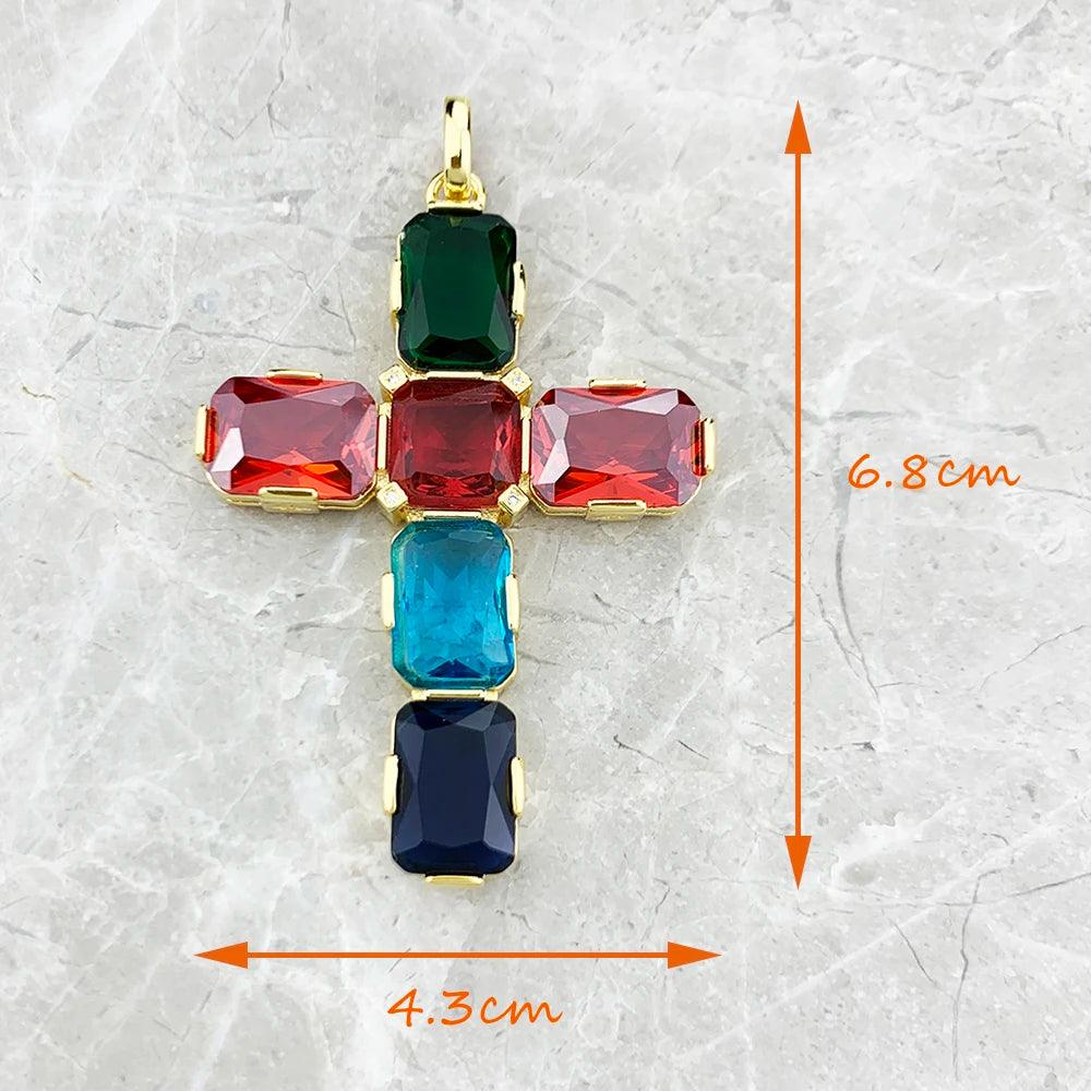 New Arrival Large Cross Quality CZ Crystals - Fine Jewelry 925 Sterling Silver Pendant Gifts For Woman  - The Jewellery Supermarket