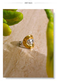 18K Gold Plated Stainless Steel Metal Geometric Adjustable Distinctive Popular Ring