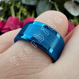 Polished Brushed Multicolor 10/12mm Mens Big Tungsten Engagement Wedding Ring