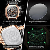 Luxury Classic Quartz Man Watch with High Quality Leather Strap Waterproof Business Wristwatch