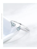 Fashion 925 Silver Sparkling Geometric AAAA Lab Created Diamond Opening Rings