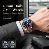 Top Brand Sapphire Crystal Stainless Steel 100M Water Resistant Quartz Watch
