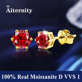 S925 Silver Platinum And Gold Plating Moissanite Stud Earrings Women Fine Jewellery