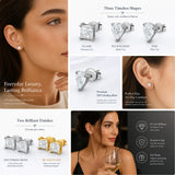 Moissanite Diamonds D Colour VVS1 Silver GRA Certificated Stud Earrings