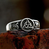 New Creative Design Viking Valknut Celtic Odin Vegvisir Cross Ring - Triangularn God Pattern Jewellery - The Jewellery Supermarket