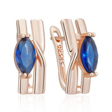 14K Gold Filled Romantic Blue AAA Zircon Crystal Dangle Luxury Earrings