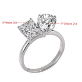 New Design 2-5 Carat Pear and Emerald Cut VVS1 D Colour Moissanite Diamonds Ring