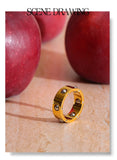 18k Gold Plated New Fashion Stainless Steel Beads Scrollable Elegant Ring