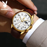 Luxury Quartz Watch for Men Casual Fashion Waterproof Original Leather Strap Wristwatch - Popular Choice