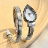 New Snake-Shaped Water Drop Headed Stainless Steel Strap Elegant Quartz Watch