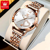 Beautiful Love  inlaid Zirconia Heart Design Steel Band Women's Quartz Watch  - Ideal present