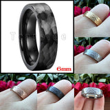 New Multi-Faceted Brushed Finish Fashion 6MM 8MM Men Women Tungsten Hammer Ring - Wedding Ring Popular Jewellery - The Jewellery Supermarket