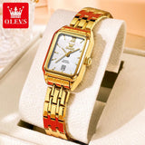 Luxury Brand Gold Plated Stainless Steel Waterproof Automatic Date Women's Watches - Elegant Bracelet Set Ideal Gift