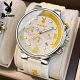 Luxury Casual Quartz Men's Wristwatch Waterproof Luminous Fashionable High-End Silicone Strap Man Watch