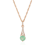 Amazing 14K Filled Rose Gold Shiny Green AAA Zircon Luxury Pendant Necklace For Women - Fine Jewellery