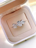 Light Luxury White Diamond Ring Set with High Quality AAAAA High Carbon Diamonds for Women, Versatile Jewellery