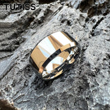 Bevel Edges 10mm 12mm Men Women Popular Tungsten Couples Wedding Ring