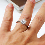 1-5CT  VVS1 D Colour Moissanite Diamond Solitaire Engagement Wedding Silver Rings