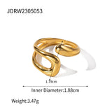 18K Plated Stainless Steel Minimalist Irregular Curve Geometric Curved Ring