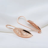 14K Gold Filled Luxury Unique Slim Drop Glossy Personality Fashion Earrings - 585 Rose Gold