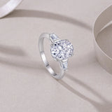 Luxury 3-10 Carat Oval Cut VVS1 D Colour Moissanite Diamond Silver Wedding Ring