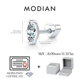 Multi -Styles 925 Silver Geometric Moissanite Heart Screw Stud Helix Earrings
