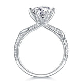 Sparkling 3ct Moissanite 100% Solid Silver 925 18K White Gold Plated Diamond Wedding Rings with Certificate for Women