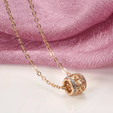 Luxury Trendy 14K Filled Rose Gold AAA Zircon Diamonds Barrrel Necklace For Women - Fine Jewellery