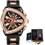 Brand New Fashion Silicone Sport Military Square Waterproof Chronograph Quartz Business Wristwatches for Men