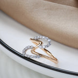 Amazing Filled 14K Rose Gold Wave Design Micro-wax Inlay AAA Zircon Diamonds Fashion Rings - Fine Jewellery