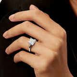 Terrific 1/2/3/4CT Princess Cut VVS1 D Colour Moissanite Diamond Silver Engagement Ring