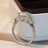 Three Stones 1/3Carat Moissanite Diamonds Rings Silver Engagement Wedding Band Fine Jewellery with GRA Certificate