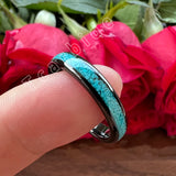 Turquoise Domed Polished Finish 4/6/8MM Tungsten Engagement Wedding Rings