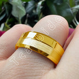 Classic Ring Grooved Brushed Polished Beveled Men Women Wedding Tungsten Rings