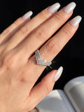 Excellent VVS1 D Colour Round Moissanite Diamond V-shaped Ring Fine Jewellery