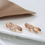 Gorgeous 14K Filled Rose Gold with AAA Cz Damonds Spiral Drop Earrings For Women - High Quality Jewellery