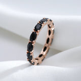 Unique Black AAA Zircon Crystal Setting 14K Rolled Gold Ring Luxury Fashion Jewellery