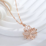 14K Rolled Gold Smooth Elegant Choker Maple Leaf Pendant Fashion Women Pendant Necklace