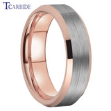 Multicolours Beveled Brushed 6m/8mm Classic Tungsten Wedding Rings for Men Women